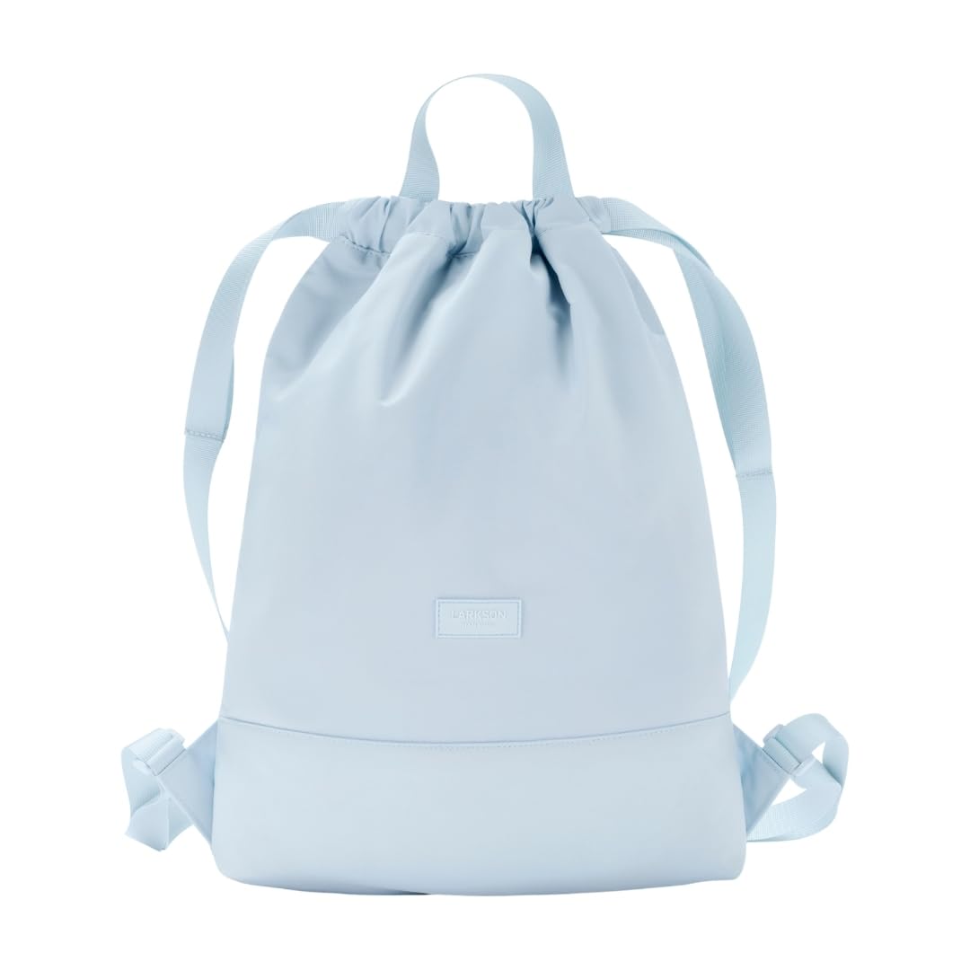 LARKSON Drawstring Bag Women & Men Light Blue - No 7 - Gym Bag for Girls & Boys - Sports Sack with Inside Pocket - Water-Repellent