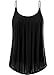 OURS Women's Spaghetti Strap Pleated Chiffon Layered Cami Tank Top Sleeveless Blouse … …