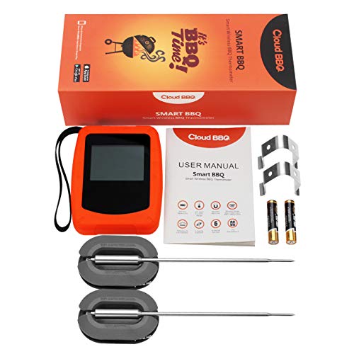 Meat Thermometer, Wireless BBQ Thermometer for grilling,Digital Bluetooth Meat Thermometer instant read, with 2 Waterproof Probes,Smoker Thermometer for Grilling,Cooking Oven Outdoor&Indoor(2probes)