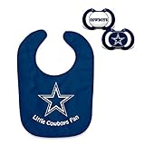 Official NFL Fan Shop Authentic Baby Pacifier and Bib Bundle Set. Start Out Early in Joining The Fan Club and Show Support for Your Favorite Football Team (Dallas Cowboys)
