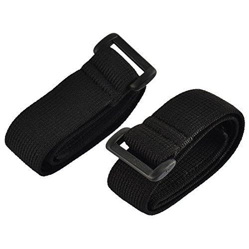 uxcell Nylon Luggage Elastic Cable Organizer Hook Loop Tie Strap 2.5 x 40cm 2pcs Black