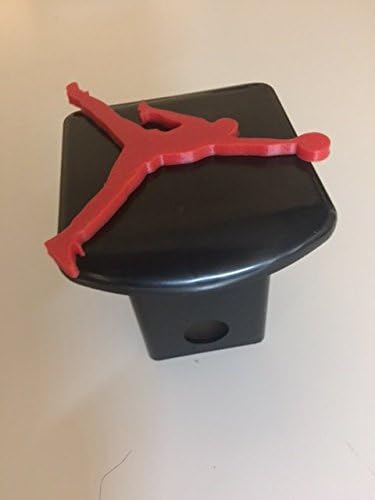 LicensePlateFreak Dunk Man in 3D - 2 inch Trailer Hitch Cover Black with RED- Love Basketball Dunkman