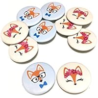 10 pcs Fox boy girl pinback woodland theme buttons DIAMETER 1.5" for birthday party favors gender reveal baby shower boy girl collectible flair pin