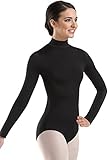 Balera Leotard Girls One Piece Bodysuit For Dance Long Sleeve Mock Neck Turtleneck Spandex