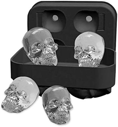 Party DIY 3D Skull Skeleton Black Ice Cube Silicone Tray molds Maker Kitchen Accessories