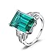 JewelryPalace Luxury 5.9ct Created Green Nano Russian Emerald Cocktail Ring 925 Sterling Silver Size 6