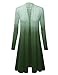 WSK1079 Womens Ombre Open Front Long Cardigan XXXL Olive