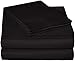 Amazon Basics Lightweight Super Soft, Breathable Wrinkle-Free Microfiber 4 Piece Bed Sheet Set with 14-Inch Deep Pockets, King, Black, Solid