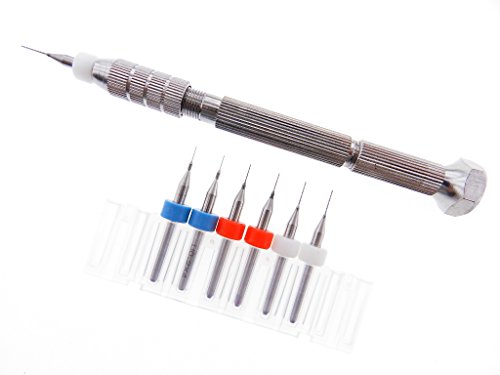 3D Printer Extruder Nozzle Head Cleaner KIT .20mm .30mm .40mm bits (2 each) + Multi-functional BIT HOLDING TOOL