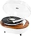 Record Player, Vintage 2-Speed Bluetooth Turntable with Built-in Stereo Speaker, 6 Lighting Modes Vinyl Record Player for 7/10/12inch Vinyl Records, Equipped RCA (Yellow Wood)thumb 1