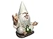 GlitZGlam Rocker Gnome George with Zen Frog - This Garden Gnome Combines Peace, Tranquility and Rock N Roll for Your Fairy Garden