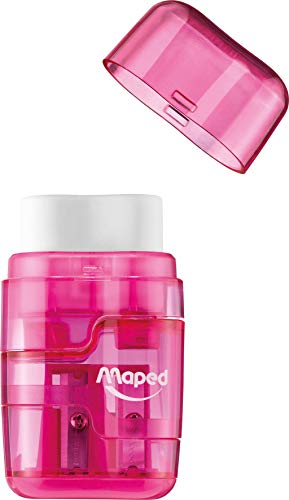 Maped Connect DUO 2 Hole Sharpener / Eraser Combo, Assorted Colors (049249) - Thumbnail 3