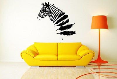 Wall Decal Vinyl Sticker Bedroom Zebra Animal Feathers African Horse bo2423