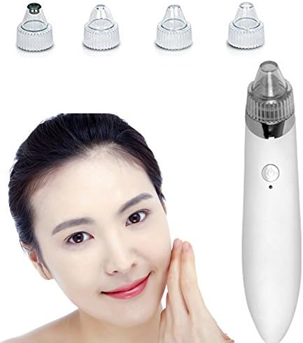 Blackhead Remover ,Luollove Facial Pores Cleanser with Four Shapes of Probes Portable Electric Cleanser with USB Charge (White)