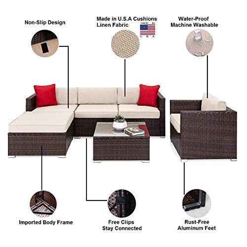 OAKVILLE FURNITURE 61106 6Piece Outdoor Patio Furniture Rattan