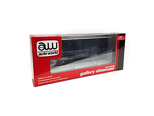 Interlocking 6 cars collectible display show case for 1/64 scale model cars by Autoworld AWDC003