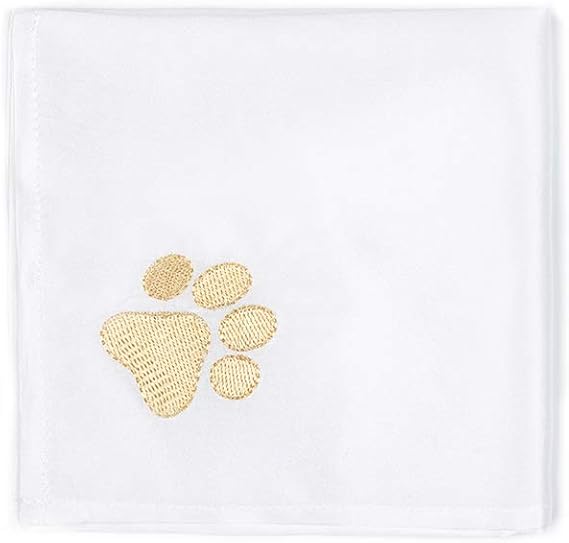 Amazon Lilysilk リリーシルク シルクハンカチ 大判ハンカチ 手ぬぐい なめらか 通園通学 お受験に 刺繍 犬の爪 ホワイト 無料ギフトラッピング ハンカチ バンダナ 通販