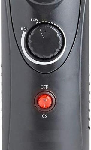 Schallen 800W 6 Fins Black Portable Electric Slim Oil Filled Radiator Heater with Adjustable Temperature Thermostat - Image 4