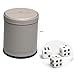 Leatherette Dice Cup Set Felt Lined with 16mm Dot Dices Shaker for Yahtzee Bar Party Dice Games - Grey