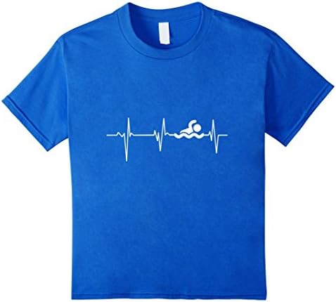 unisex-child Heartbeat Swimming T-Shirt Funny swimming shirt 12 Royal Blue