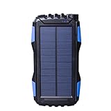 Soluser 25000mAh Portale Solar Power Bank Shockproof/Dustproof 2.1A USB Output Battery Bank, Outdoor Solar Charger Phone External Battery with Strong LED light for iPad iPhone Android cellphones