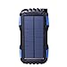 Soluser 25000mAh Portale Solar Power Bank Shockproof/Dustproof 2.1A USB Output Battery Bank, Outdoor Solar Charger Phone External Battery with Strong LED light for iPad iPhone Android cellphones