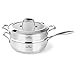 HOMI CHEF Mirror Polished NICKELFREE Stainless Steel 5 Quart Saute Pan & Steamer Insert with Lid (11 Inch, Whole-Clad 3-Ply) - Chef Pan & Chef Steamer - Cookware Set
