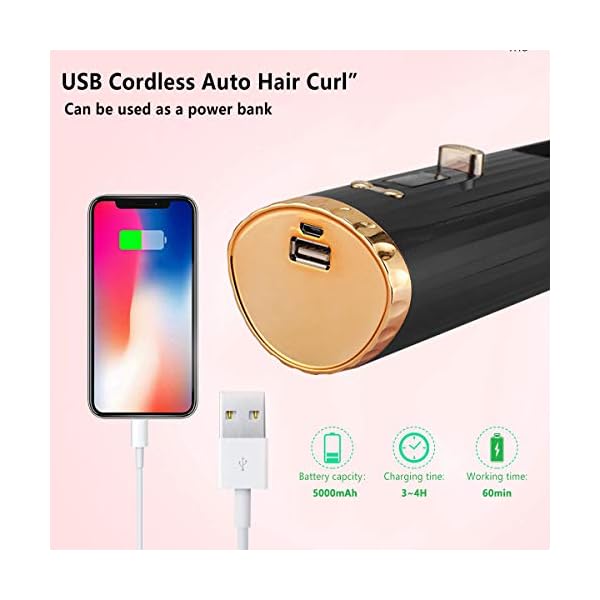 Cordless-Automatic-Curling-Iron-Auto-Curling-Iron-with-LCD-Display-Adjustable-Temperature-Timer-Portable-Ceramic-Hair-Curler-USB-Charging-and-Rechargeable-Black Cordless Automatic Curling Iron, Auto Curling Iron with LCD Display Adjustable Temperature & Timer, Portable Ceramic…