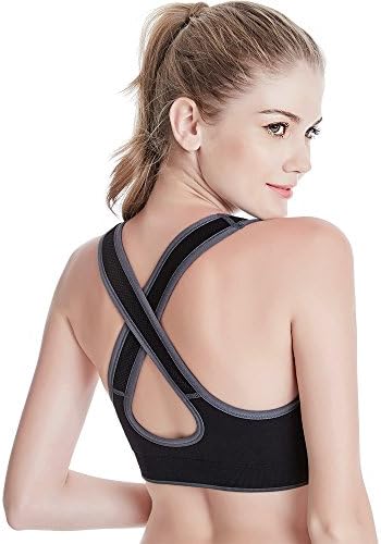 FITTIN Crossback Sports Bras - Padded Seamless Med Support for Yoga Gym Workout Fitness 5 413qDilPfQL. AC