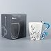 Neolith Novelty Music Coffee Mugs Tea Cup Unique Design Interesting Outline Blue Mugs Best Gift Love Music Cool Saxophone Holds Tea Coffee Milk Ceramic Mug with Gift Box Art Mug (13.5 oz, Darkblue)