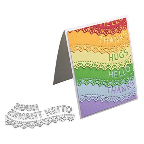 Hukai Thanks Hello Metal Cutting Dies Stencil DIY Scrapbooking Album Stamp Paper Card Embossing Crafts Decor,Good Gift for Your Kids to Cultivate Their Hands-on Ability