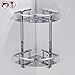 BESy Shower Corner Caddy Bathroom Shelf Floating , No Drilling with Glue or Wall Mounted with Screws,Heavy Duty and SUS304 Stainless Steel 2 tiers Storage Shelves Triangle Basket with Hooks,Chrome