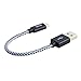 iKits Short Micro USB Cable 0.5ft Nylon Braided High Speed Durable Sync and Charge Cord Compatible with S7, HTC, LG & etc, Metal Plug & Mixed Color Cotton Jacket, USB 2.0 A Male to Micro B [5-Pack]