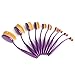 Vander Synthetic Kabuki Foundation Makeup Brush Set, Purple, 10-Pieces