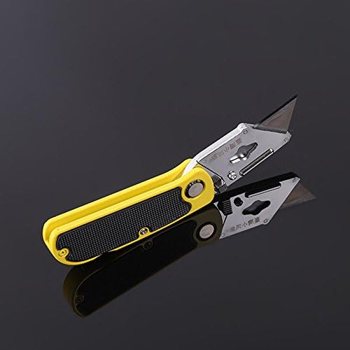 Utility Knife With 5 Replacement Blade Handle Quick Change Folding Lock-back For Safely