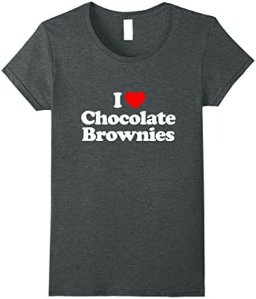 Womens Chocolate Brownies T-Shirt Funny Love Heart Medium Dark Heather