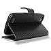 Cellularvilla Wallet Case for BLU Life Play L100A Carbon Fiber Black Pu Leather Wallet Card Flip Open Pocket Case Cover Pouch