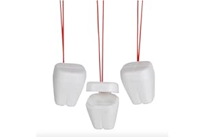 Nikki's Knick Knacks Tooth Saver Necklaces Tooth Holder Tooth Fairy Boxes - Dentist Party Favor Goodie Bag Reward Box Treasure Chest - 12 Piece, White