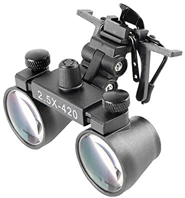 Portable Dental Binocular Loupes 2.5X420MM Metal Clip Loupes Magnifying Glasses DY-109
