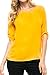 KLKD Women's Basic Chiffon 3/4 Sleeve Roll Up Blouse