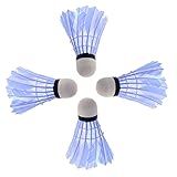 BLUBOON(TM) LED Badminton Set Shuttlecock Dark Night Glow Birdies Lighting for Outdoor/Indoor Sports Activities (Blue, 4 Pcs)