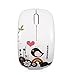 Sungwoo Wireless Mouse 2.4GHz Silent Mouse with Cute Little Bird Design and Nano Receiver for PC Laptop Desktop - White Bird