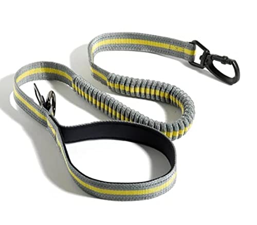 2 In 1 Bungee Dog Lead And Car Seatbelt For Medium To Large Dogs (Grey And Green)