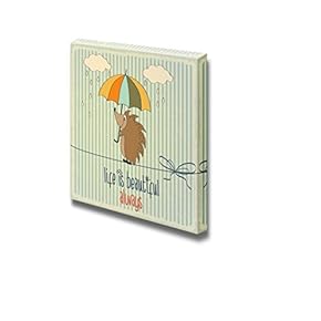 Canvas Prints Wall Art - Retro Illustration with Happy Hedgehog and Phrase | Modern Wall Decor/Home Decoration Stretched Gallery Canvas Wrap Giclee Print. Ready to Hang - 12" x 12"