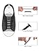 6 Pairs No Tie Shoelaces Silicone Elastic Athletic Sport Shoe Lace (Black)