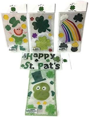 St. Patrick's Day Themed Gel Window Cling Bundle: Five Items- Five Different Gel Window Clings