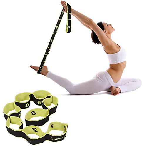 FITSY® Elastic 8 Loops Stretching Strap For Yoga, Pilates, Exercise