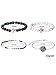 Chuangdi 4 Jewelry Set Layered Beaded Bracelet Adjustable Charm Pendent Stack Bracelets Wrap Bangle for Women Girl (Style 1)