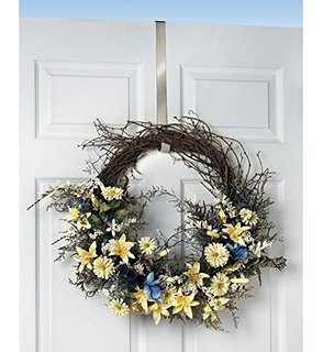 Hangorize Premium Metal Over The Door Wreath Hanger 12 Inches 3 Pack (White)