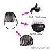 VIOLET Clip in Air Bangs 100% Remy Human Hair with Temples Hand Tied Thin Air Bangs Mini Human Hair Bangs Clip On Hairpiece Flat Fringe Bangs for Women(Black)